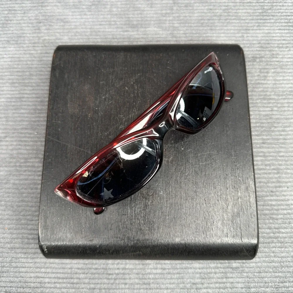 Arnette Nomad Y2K Sunglasses Red Translucent Wrap 127-121/53 Made Italy Vintage